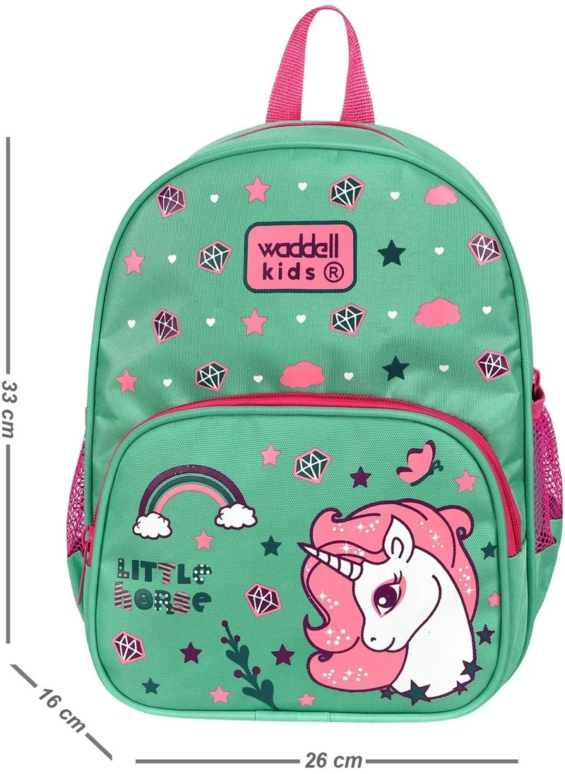 Waddell Licensed Little Horse Patterned Water Green Kindergarten Nursery Preschool Children's Backpack