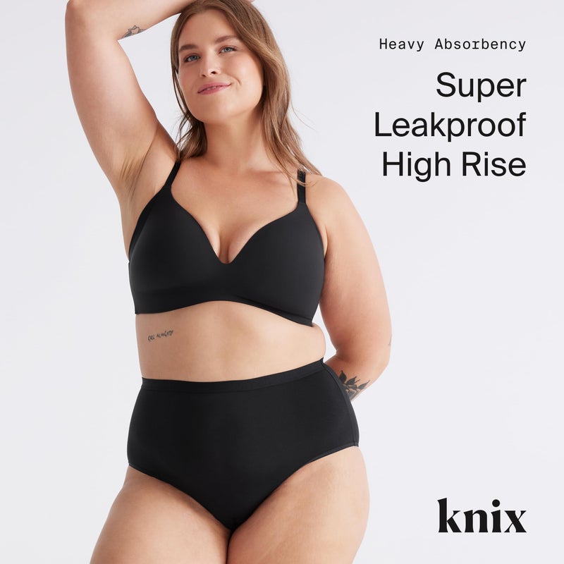 KNIX Super Leakproof High Rise Underwear - Period Underwear for Women - Machine Washable, Reusable - Black, Large (3 Pack) - Image 2