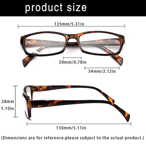 Henotin 5-Pack Reading Glasses Blue Light Blocking Anti Eyestrain Computer Reading Glasses for Women and Men Readers (5 Pack Mix Color, 2.75) - Image 2