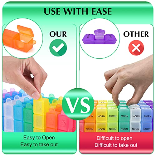 CAidRE Monthly Pill Organizer 4 Times A Day, One Month Pill Organizer, Monthly Pill Box Organizer with 32 Daily Compartments for Fish Oil, Vitamins, Supplements and Medications, 31 Day Pill Case - Image 5