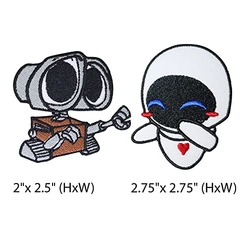 Octory 2 PCS Wall-E Patch Iron on for Clothing Saw On/Iron On Embroidered Patch Applique for Jeans, Hats, Bags - Image 2