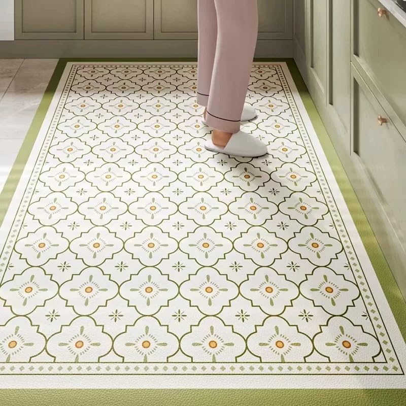 Xlot Washable Runner Rug，Non-Slip Boho Vintage Hallway Rug Runner with Rubber Backing, Stain Resistant Carpet Runner for Kitchen, Laundry, Entrance, Sage Green - Image 2