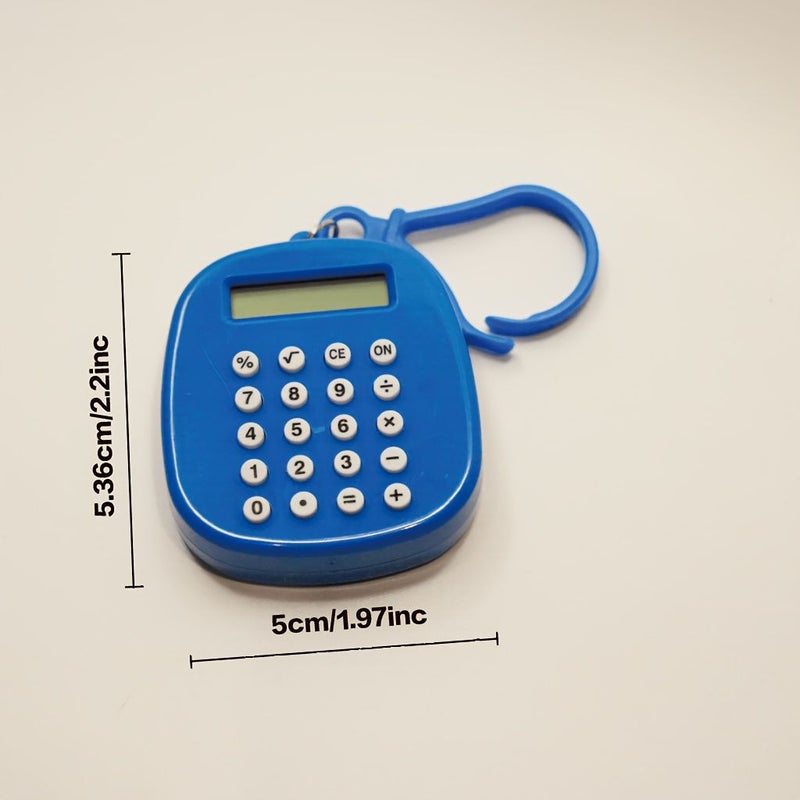 1pc Portable Green Colorful Mini Calculator Cute Student Stationery Essential Office Desk Goodie With Button Battery - Image 2