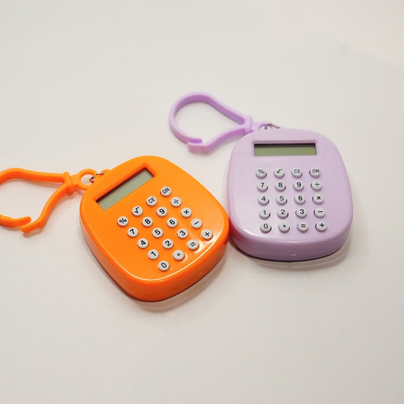 1pc Portable Green Colorful Mini Calculator Cute Student Stationery Essential Office Desk Goodie With Button Battery - Image 4