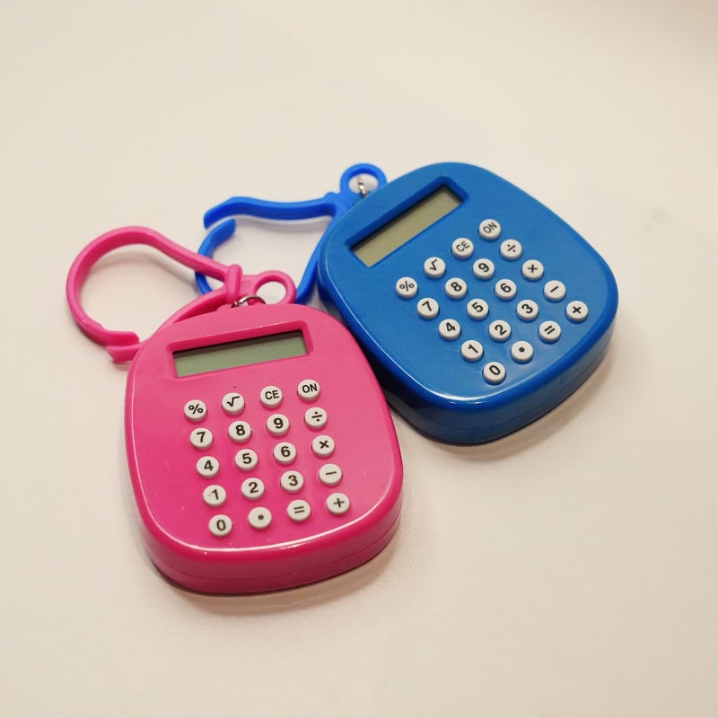 1pc Portable Green Colorful Mini Calculator Cute Student Stationery Essential Office Desk Goodie With Button Battery - Image 3