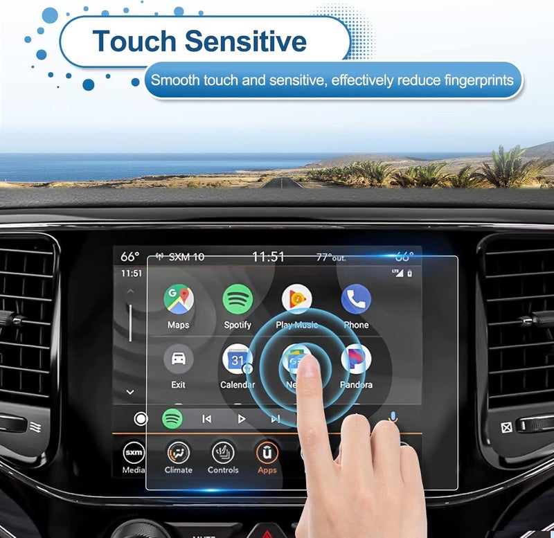 Coleya Tempered Glass Screen Protector for 2019-2021 Jeep Grand Cherokee Uconnect 8.4 Inch - Image 5