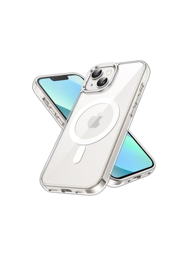 جي تيك حافظة مغناطيسية لهاتف iPhone 13 mini مقاس 5.4 بوصة متوافقة مع الشحن اللاسلكي MagSafe، غطاء ممتص للصدمات للهاتف، ظهر شفاف مضاد للخدش (شفاف) - Image 1