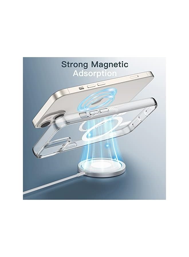 جي تيك حافظة مغناطيسية لهاتف iPhone 13 mini مقاس 5.4 بوصة متوافقة مع الشحن اللاسلكي MagSafe، غطاء ممتص للصدمات للهاتف، ظهر شفاف مضاد للخدش (شفاف) - Image 3