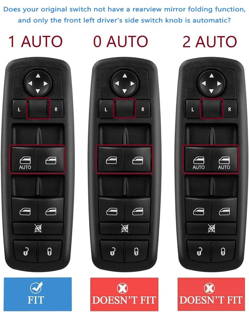 ZAPOSTS 8 + 13 Metal Pins.Master Power Window Switch fits for 2008-2012 Jeep Liberty & Dodge Nitro,2009-2010 Dodge Journey,4602632AB 4602632AD 4602632AC Driver Side Control switches(Green Light) - Image 5