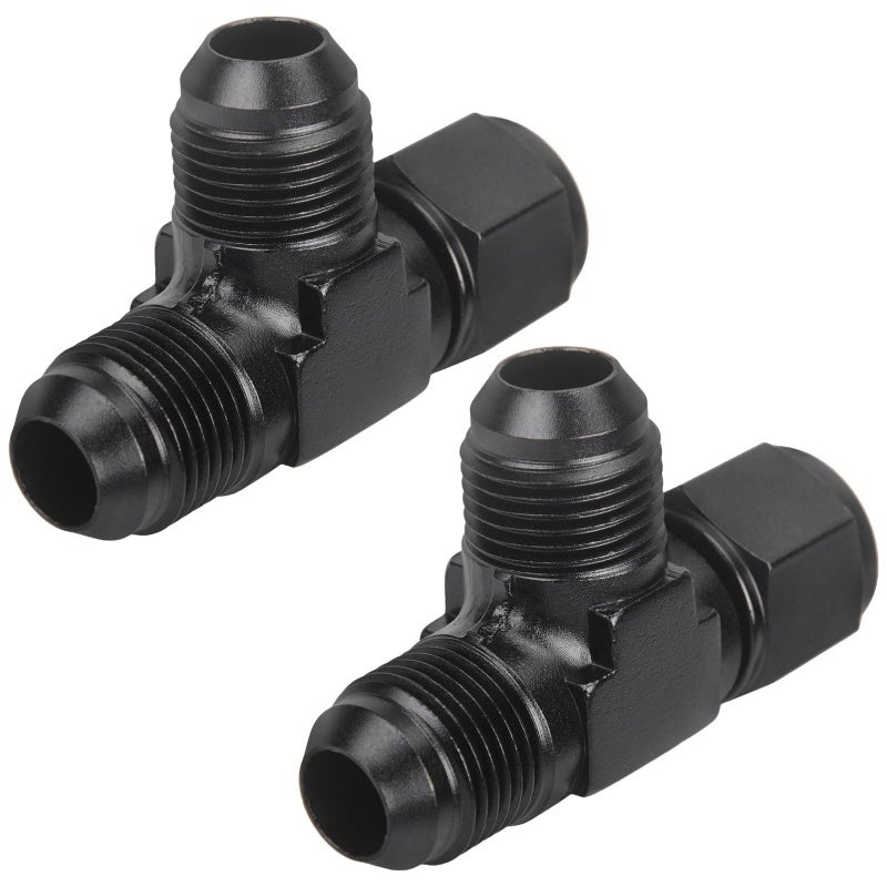 CNRAQR 8AN Flare Male Tee Fitting Adapter with AN8 Female Swivel on Run Aluminum 2Pcs - Image 2