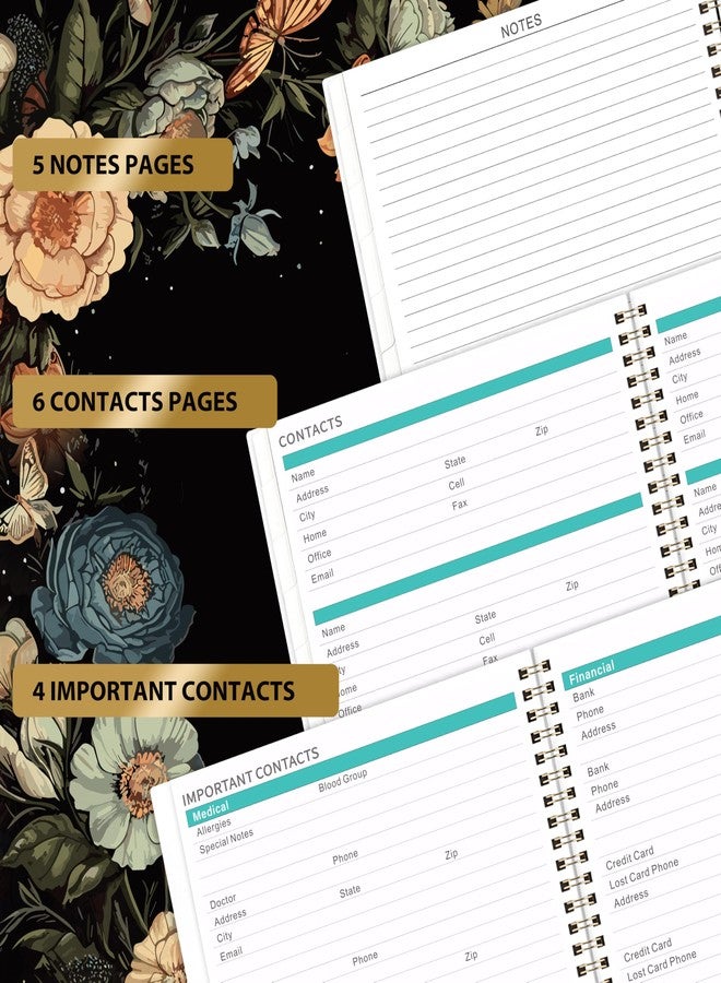 Pinchoco Monthly Planner 2025-2026 - Planner 2025-2026 from JUL. 2025 - DEC. 2026, 9" x 11", 18-Month Monthly Calendar with Tabs and Back Pocket, Twin-Wire Binding - Butterfly - Image 5