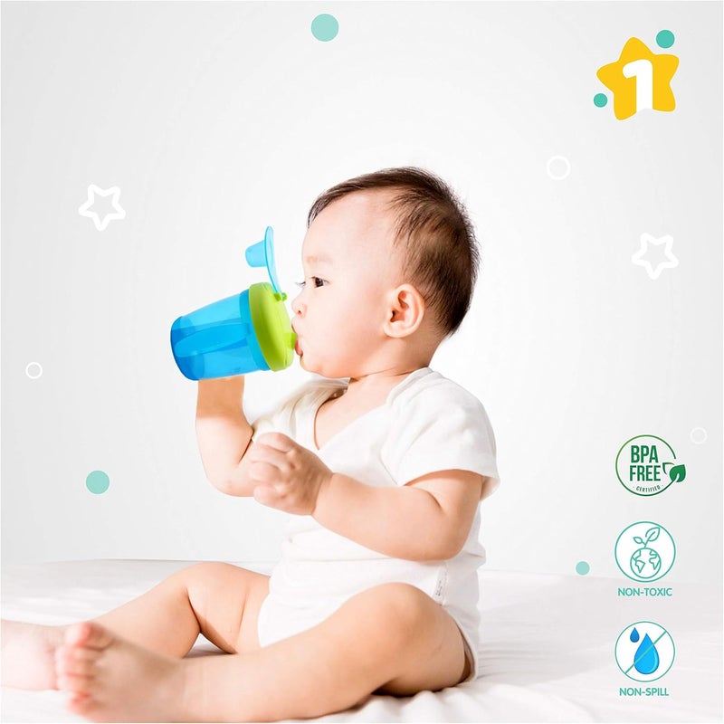 1st Step خطوة 1 250 مل زجاجة شرب بفتحة صلبة خالية من BPA (أزرق) - Image 3