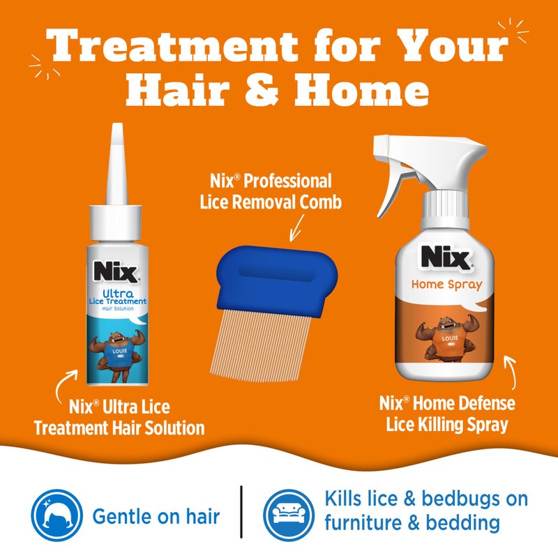 Nix Lice Removal Kit - Lice Treatment Hair Solution and Comb, Home Defense Bedbug and Lice Killing Spray (Pack of 2) (Packaging May Vary) - Image 2