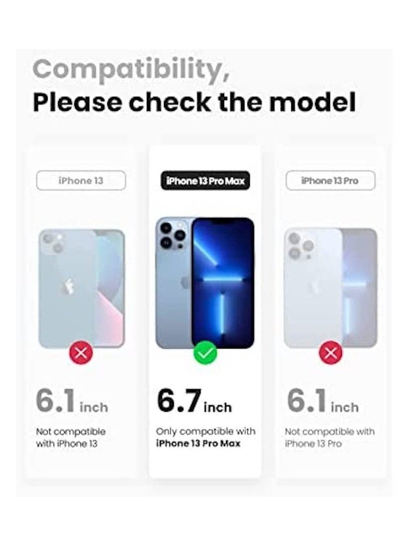 إيزي لايف كفر شفاف ٣ في ١ لهاتف ايفون ١٣ برو ماكس مزود بمصد ٤ زوايا لامتصاص الصدمات + عدسة كاميرا زجاجية مضادة للوهج + مسكه لليد مغناطيسيه - Image 4