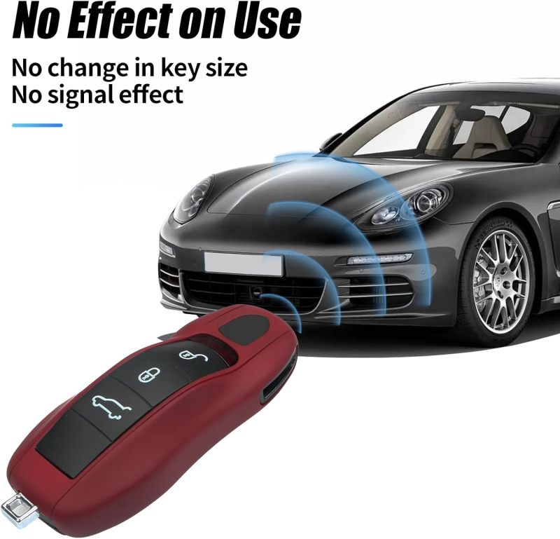 Porsche Key Fob Cover: Bordeaux Red ABS Material - Premium Scratch-resistant Protection, Perfect Fit For 2010-2024 Porsche Models Including Cayenne, Panamera, 911, Macan, 718 For Porsche Owners And Ca - Image 4