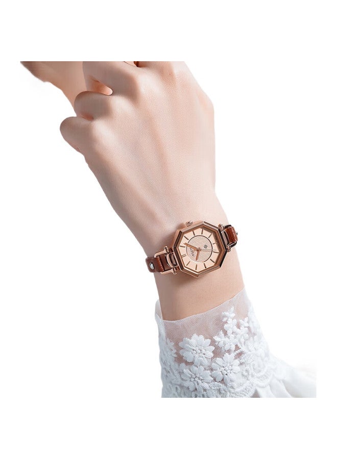 Julius Women'S Watch, Classic Korean Style, Retro Fashion, Trendy Student Leather Strap, Quartz Ladies Watch, Brown, Ja-750C - Image 3