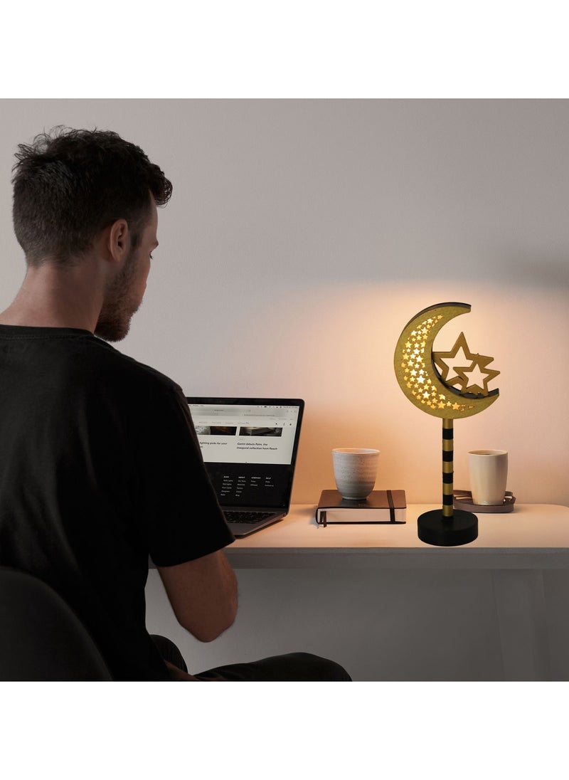 Jorunb - Ramadan Decorations Wooden Ornaments Moon LED Lights for Home, Ramadan Lamp, Islam Muslim Event Party, Home Table Decoration, Ramadan Kareem Gifts - Image 1