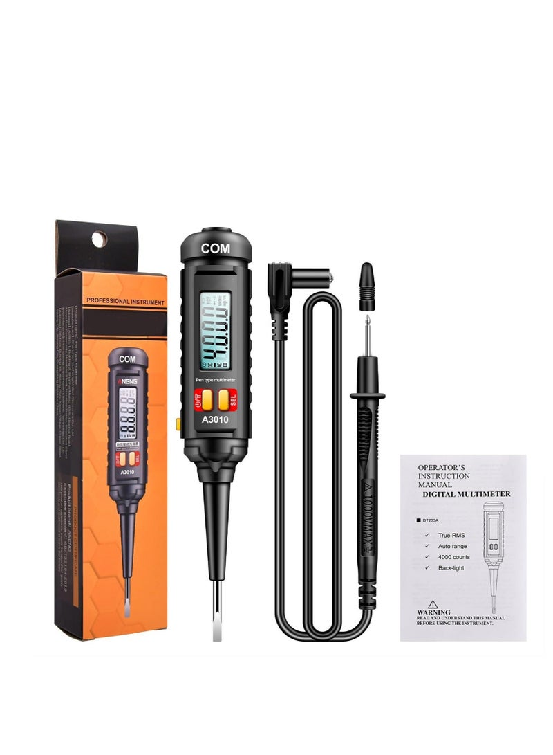 Captaintech Multimeter Voltmeter Tester Pen, Multimeter Voltage Tester with Flashlight for Voltage Resistance Capacitance Frequency Test Resistance Test, Digital Multimeter Portable DMM AC/DC Volt Tester - Image 1