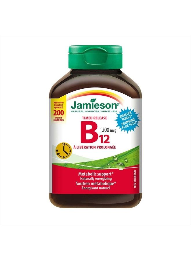 Jamieson Timed Release Vitamin B12 1200 mcg, 200 Tablets - Image 1