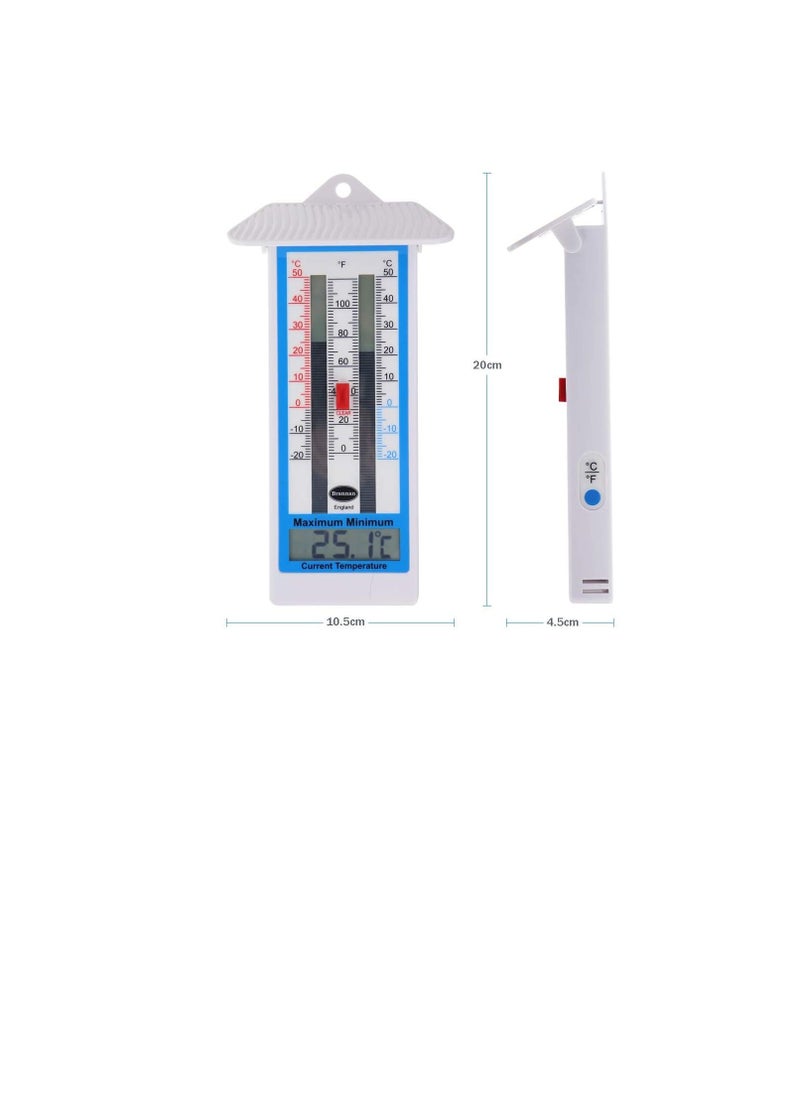 Generic - Digital Max Min Greenhouse Thermometer - Monitor Max and Min Temperatures In The Greenhouse Garden or Home For Indoor or Outdoor Use Easily Wall Mounted - Image 1