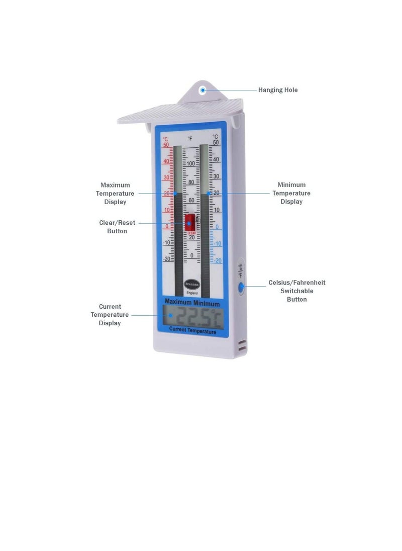 Generic - Digital Max Min Greenhouse Thermometer - Monitor Max and Min Temperatures In The Greenhouse Garden or Home For Indoor or Outdoor Use Easily Wall Mounted - Image 1