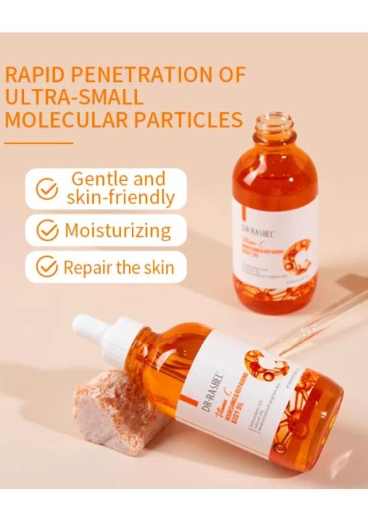 RASHELL DR. RASHEL Vitamin C Nourishing Repairing Body Oil 100ML 3.38 FL OZ Brighten Skin Tone Massage Essential Oil  - Image 1
