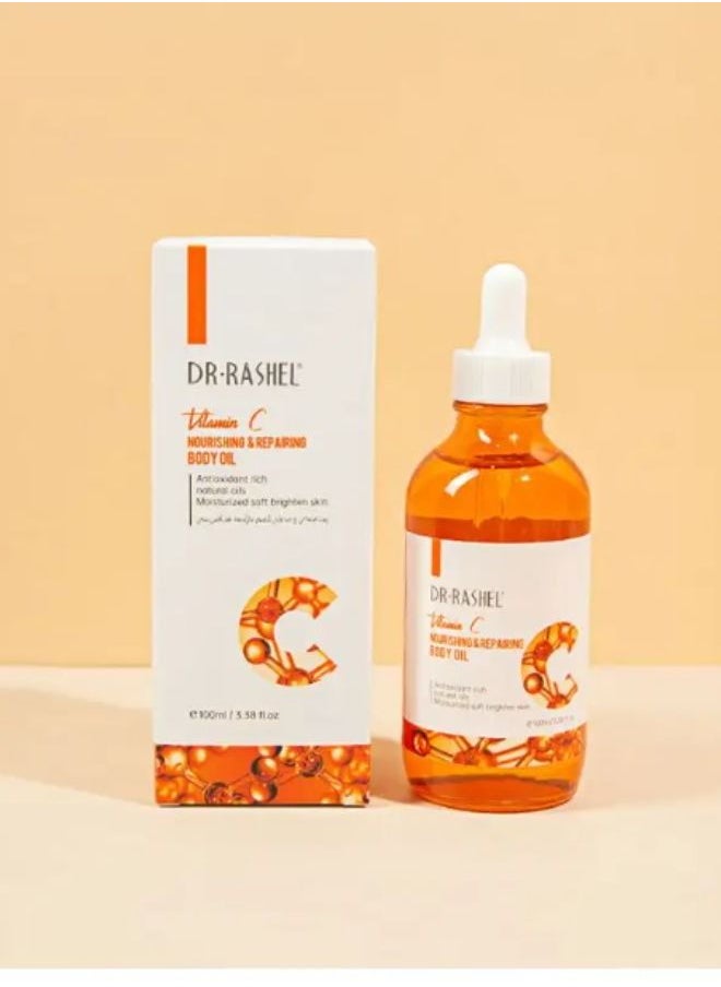 RASHELL DR. RASHEL Vitamin C Nourishing Repairing Body Oil 100ML 3.38 FL OZ Brighten Skin Tone Massage Essential Oil  - Image 2