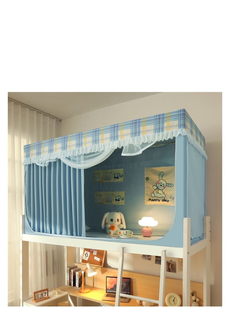 XiuWoo خيمة سرير مظلة ستائر ستارة تعتيم خيمة سرير مفرد ستارة قماش تظليل للطلاب مظلة سرير شبكة ناموسية حماية خصوصية للنوم للطلاب - Image 1