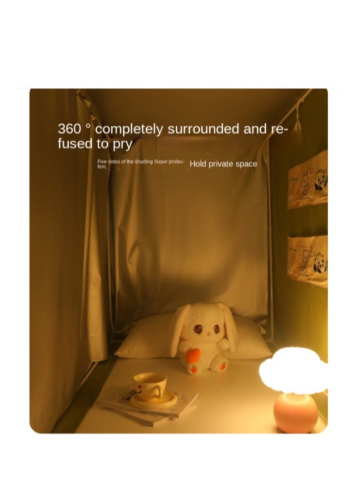 XiuWoo خيمة سرير مظلة ستائر ستارة تعتيم خيمة سرير مفرد ستارة قماش تظليل للطلاب مظلة سرير شبكة ناموسية حماية خصوصية للنوم للطلاب - Image 2
