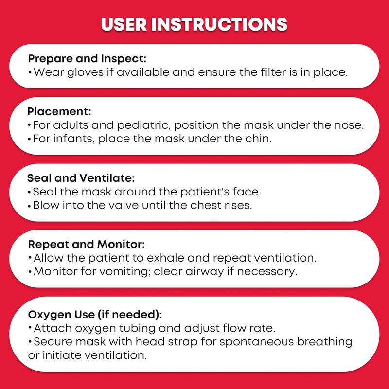 Ever Ready First Aid Adult and Infant CPR Mask Combo Kit 4Pack 8 Valves 4 Gloves 8 Alcohol Pads LatexFree Portable Pouch for First Responders - Image 5