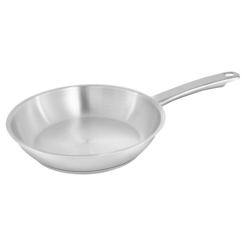 Zahran Classic 22cm Stainless Steel Frying Pan Polished Silver Finish Durable Heat Resistant Handle Premium Skillet for Everyday Frying and Sautéing - Image 1