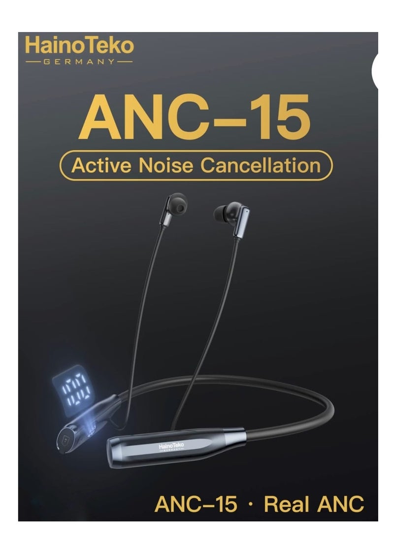 Haino Teko Bluetooth Neck Band Headphone 100 Hours Music With High Bass Sound Quality Super Clear Mic and Real Active Noise Cancellation - Image 3