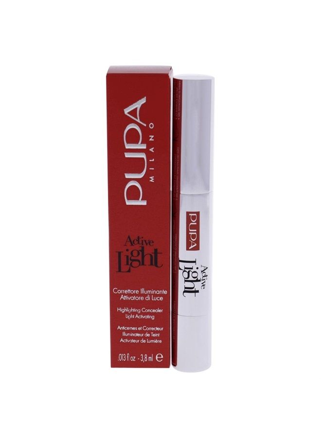 PUPA Milano Active Light Highlighting Concealer - Minimizes Signs Of Fatigue - Gives The Complexion A Fresh And Radiant Appearance - Ideal For All Skin Types - 001 Luminous Ivory - 0.013 Oz - Image 1
