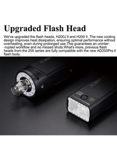 Godox Godox AD200 Pro II Flash Strobe, HSS Pocket Flash Monolight 200Ws 5800±200K Bi-Color TTL 1/8000s with Wireless Flash and 0.01-1.8s Recycling  - Image 4