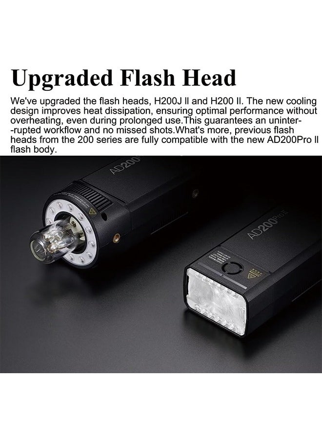 Godox - Godox AD200 Pro II Flash Strobe, HSS Pocket Flash Monolight 200Ws 5800±200K Bi-Color TTL 1/8000s with Wireless Flash and 0.01-1.8s Recycling - Image 1