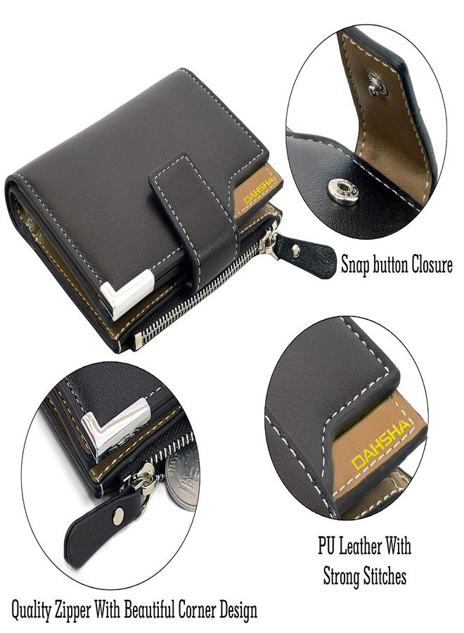 DAHSHA 13 Pocket Large Pu Leather Credit Debit Zipper Card Holder Wallet Coin Purse for Men & Women - (12 x 9.5 X 2 cm, Dark Brown) - Image 4