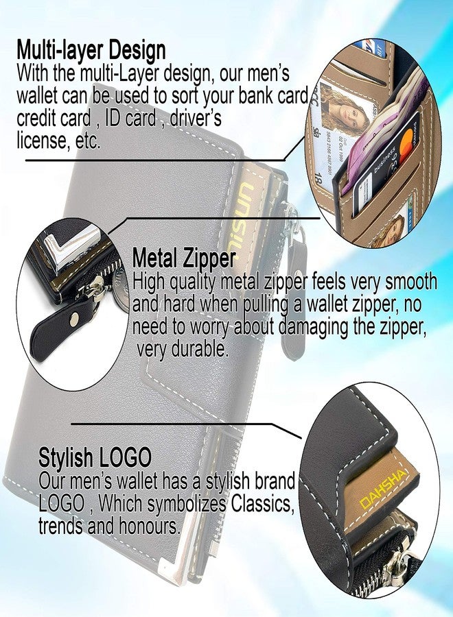 DAHSHA 13 Pocket Large Pu Leather Credit Debit Zipper Card Holder Wallet Coin Purse for Men & Women - (12 x 9.5 X 2 cm, Dark Brown) - Image 5