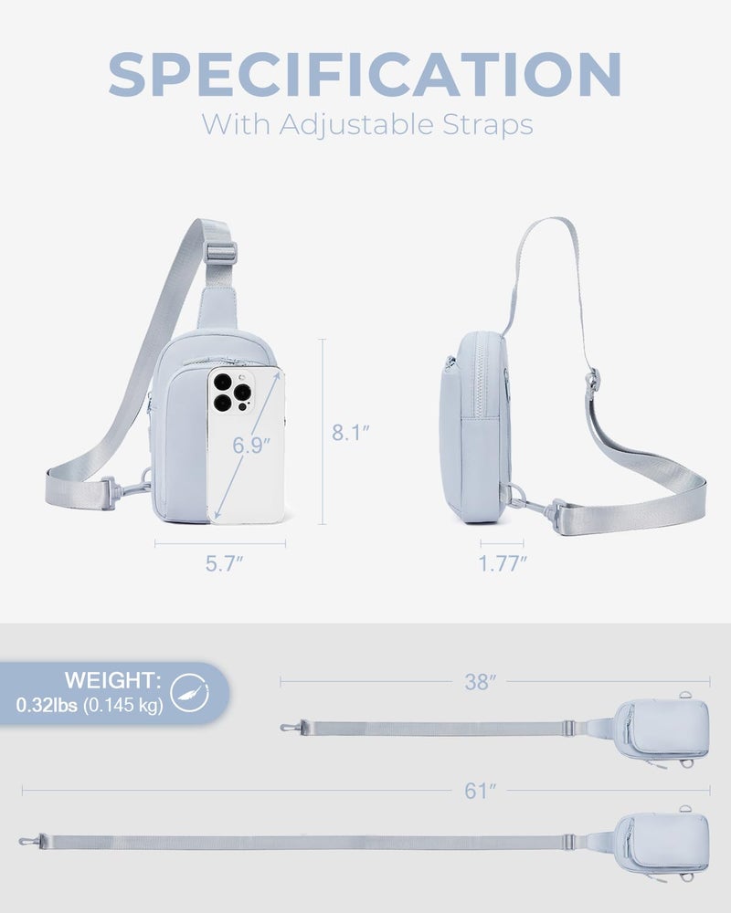 CHOLISS Sling Bag for Women and Men, Small Crossbody Bags for Women and Men Trendy, Fanny Packs Chest Bag with Extended Strap - Image 5