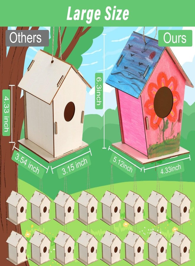 DoubleFill مجموعة بيوت طيور خشبية من دبل فيل، ١٢ قطعة، ٦.٣ بوصة، مثالية للأطفال لبناء بيوت طيور خشبية غير مطلية بأنفسهم، قابلة للتلوين، مناسبة للأعمال الفنية والحرفية، هدايا أعياد الميلاد، وحفلات المدارس الصيفية، ودروس الحرف اليدوية. - Image 2
