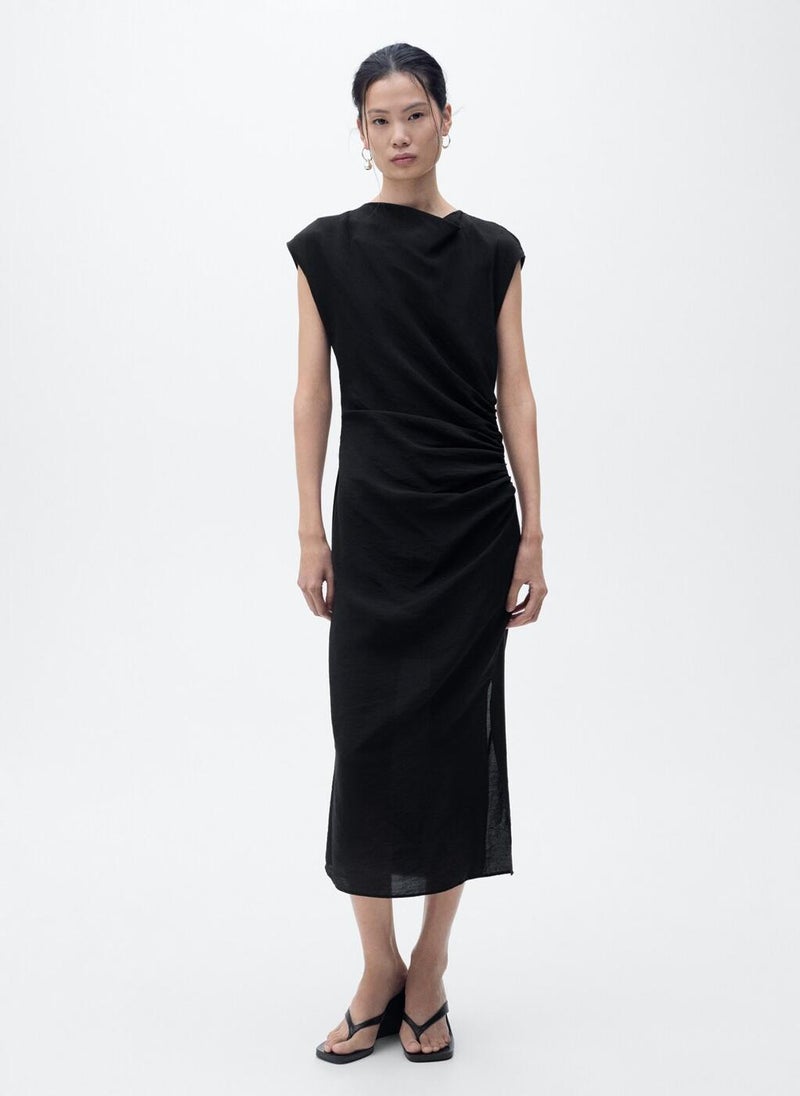 MANGO Draped Straight Dress  - Image 1