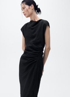 MANGO Draped Straight Dress  - Image 5