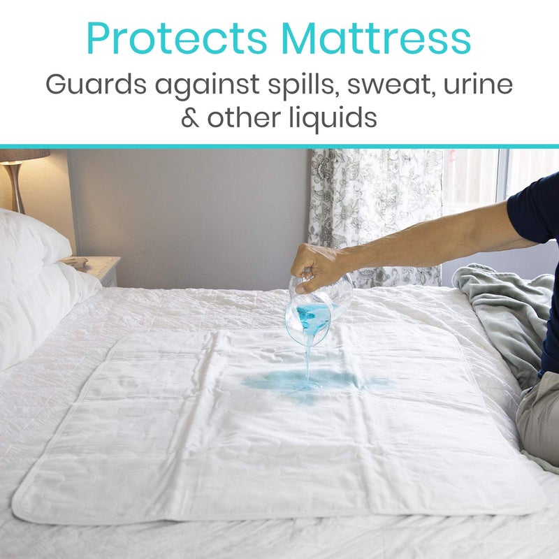 Sures Washable, Waterproof Bed Pad & Mattress Protector for Incontinence (34" x 52" - 1 Pack) - Reusable Bed Pad for Adults & Elderly - Bed Wetting Protection Mattress Pad - Underpad Bedwetting Sheet - Image 2
