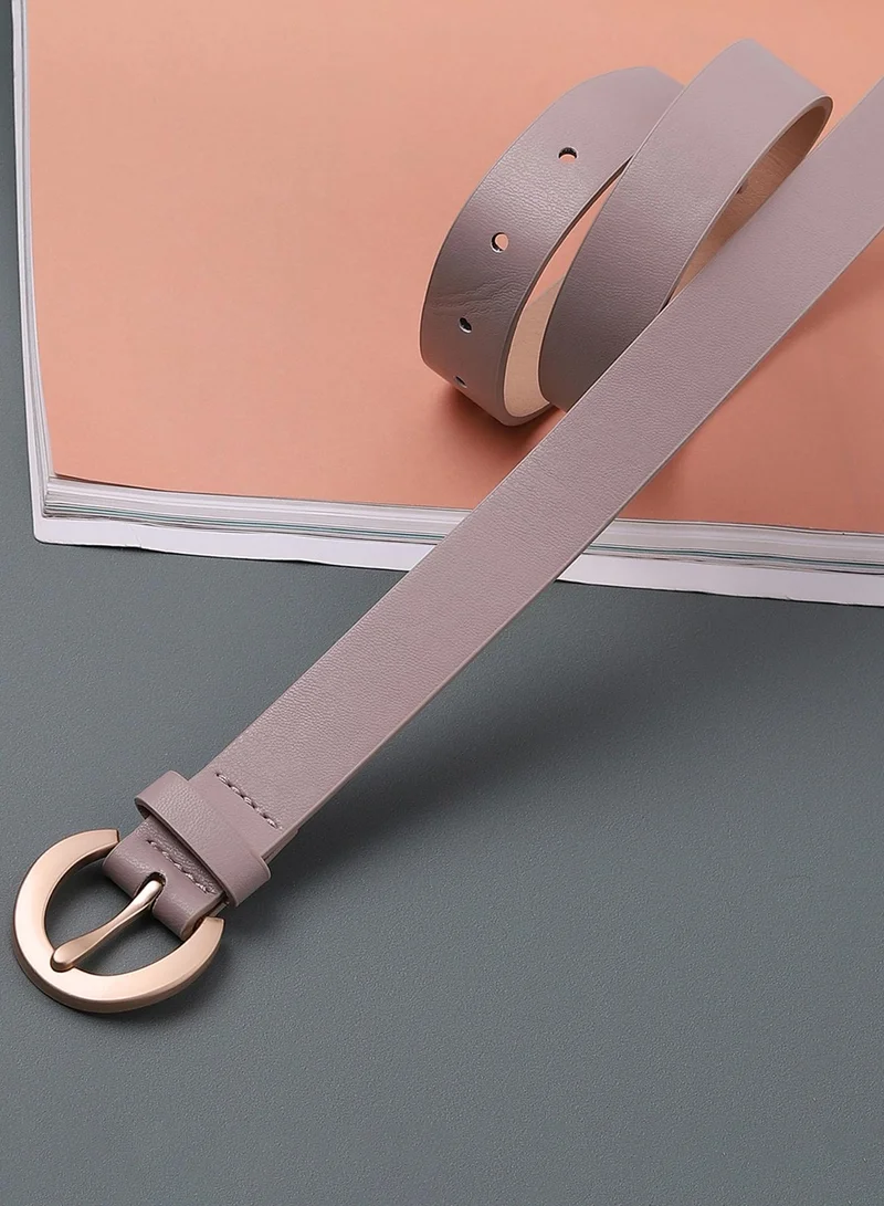 Haute Sauce Beige Solid Buckle Belt