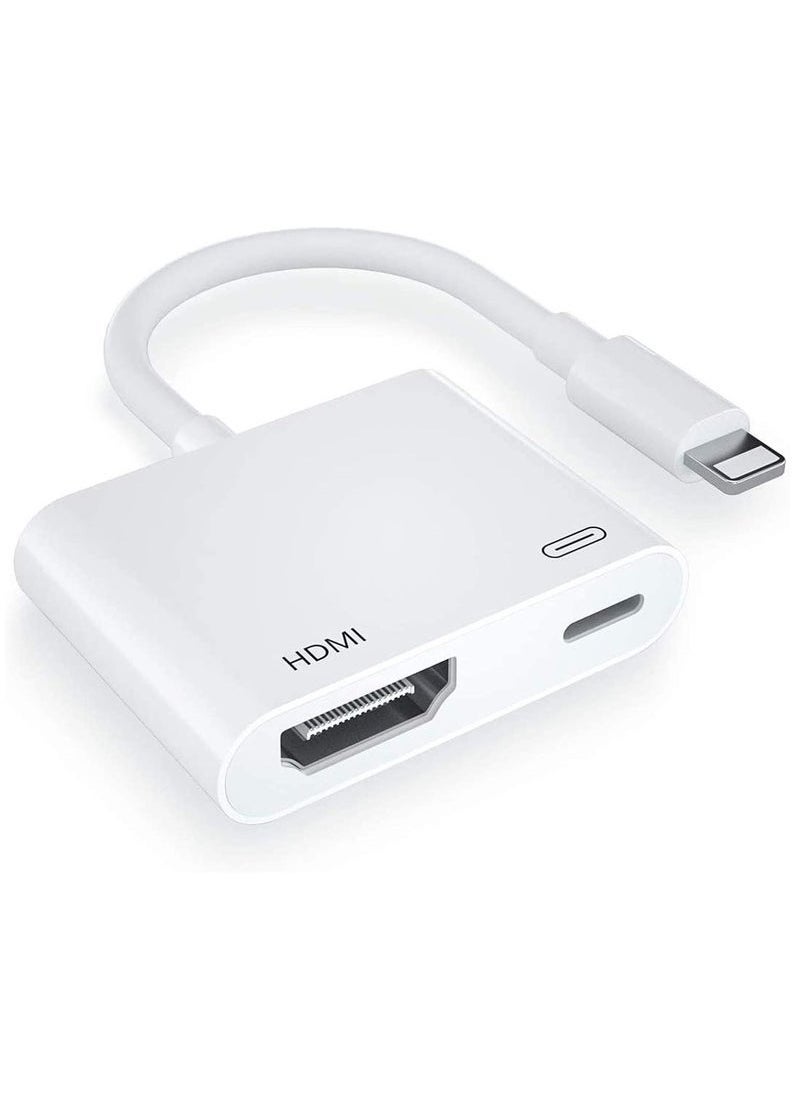 FLOWING HDMI Adapter for iPhone to TV iPad to HDMI 1080P HD Digital AV Adapter(No Need Power) Video & Audio Sync Screen Connector Compatibility with iPhone 14/13/12/11/X/8/iPad/to HDTV Projector Monitor  - Image 1