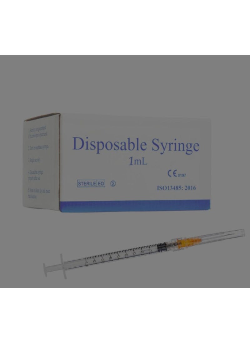 SKYLINE 1ml/cc 25G 1 Inch Disposable Luer Lock Syringes 100 PCS  - Image 1