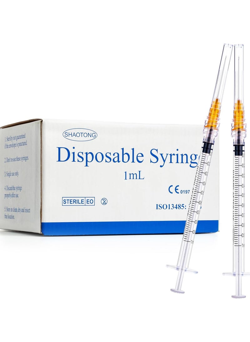 SKYLINE 1ml/cc 25G 1 Inch Disposable Luer Lock Syringes 100 PCS  - Image 2