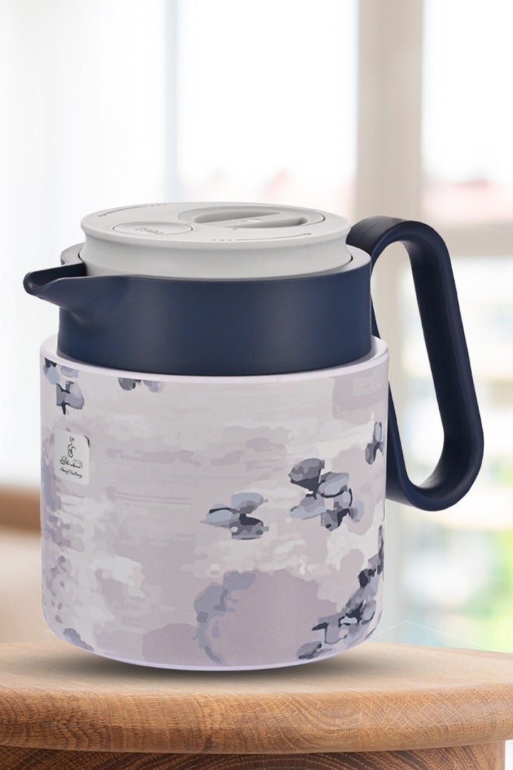 Alsaif Gallery Saif Gallery Rania Stainless Steel Thermos, 1.2 L - Beige Black - Image 2