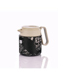 Alsaif Gallery Saif Gallery Rania Stainless Steel Thermos, 1.2 L - Beige Black 