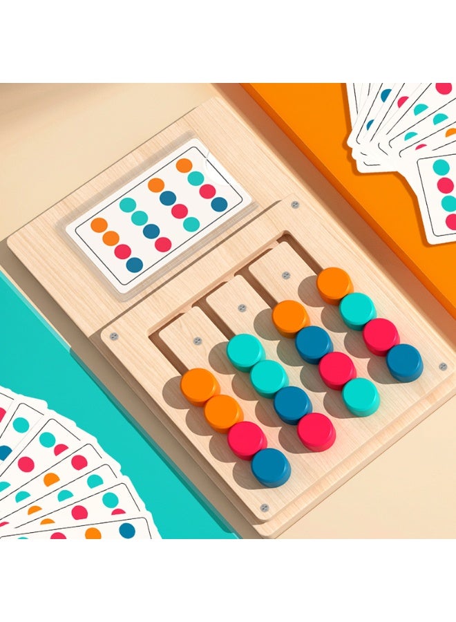 Capstro Wooden Bead Pattern Matching Board for Kids – Color & Shape Logic Learning Wooden Board Game with Activity Cards | Fine Motor Skill & Problem-Solving Toy for Preschool Ages 3+ – Four-Color Moving Game - Image 1