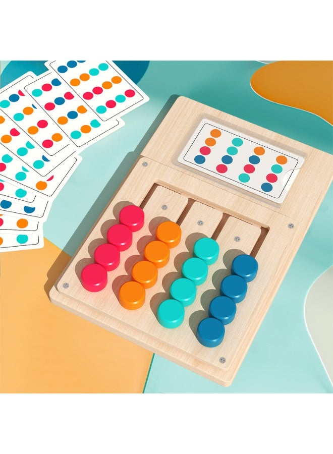 Capstro Wooden Bead Pattern Matching Board for Kids – Color & Shape Logic Learning Wooden Board Game with Activity Cards | Fine Motor Skill & Problem-Solving Toy for Preschool Ages 3+ – Four-Color Moving Game - Image 2